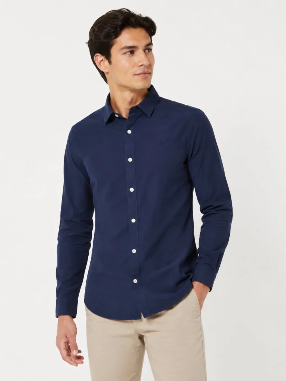 Original Penguin Heritage Slim Fit Blue Button Up Shirt Men's M